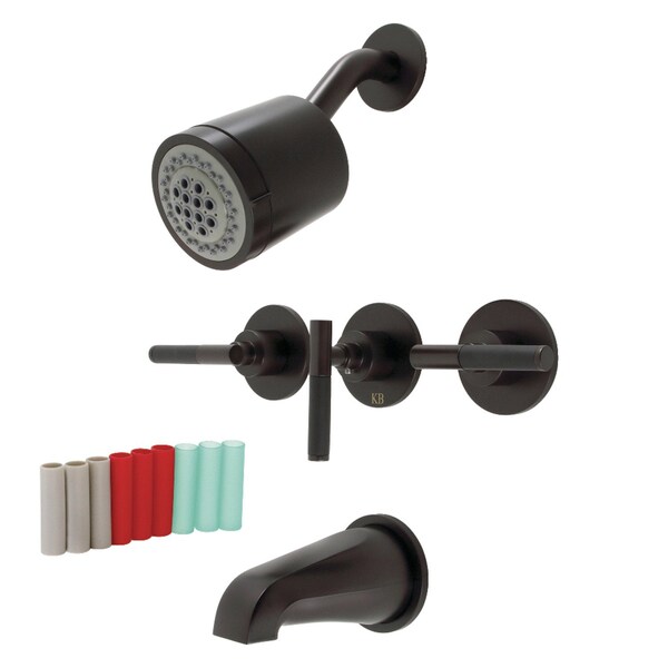 Kingston Brass Three-Handle Tub and Shower Faucet, Oil Rubbed Bronze KBX8135CKL - main